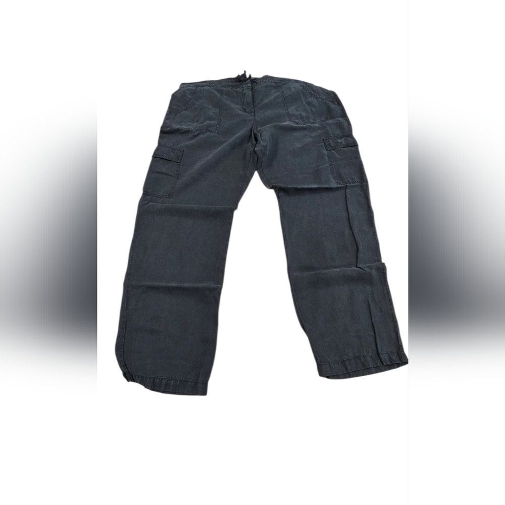 Eileen Fisher Black Linen/Lyocell Cargo Pants E41